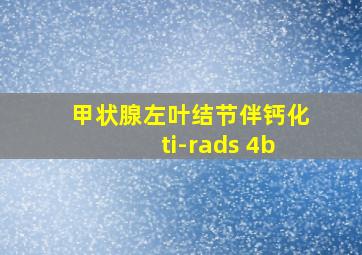 甲状腺左叶结节伴钙化ti-rads 4b